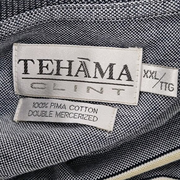 Tehama Clint Aspen Glen 100% Pima Cotton  Stiped Short Sleeve Golf Polo Size XXL - Picture 4 of 13